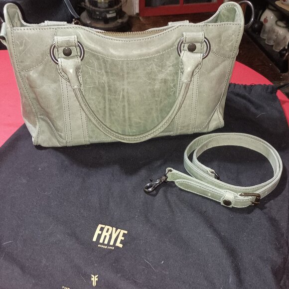 Frye Handbags - FRYE Gray Leather Melissa Satchel